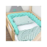 tour de lit tressé enfant et adulte - vert menthe - 20 x 350 cm #ds