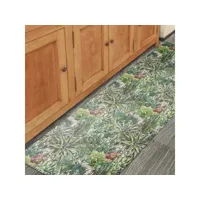 tapis de cuisine vinyle flore 150x200 en pvc vert oeko-tex®